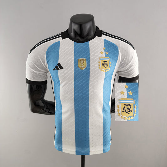 Argentina 2022 Home 3-Star World Cup Jersey – World Champions
